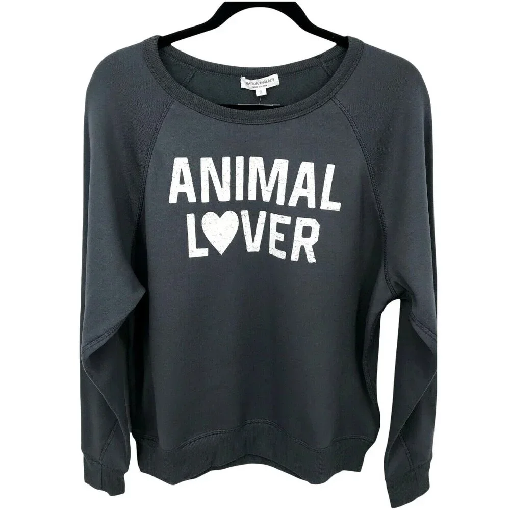 Grayson Threads Women Animal Lover Charcoal Black Graphic Sweatshirt S - Picture 1 of 8